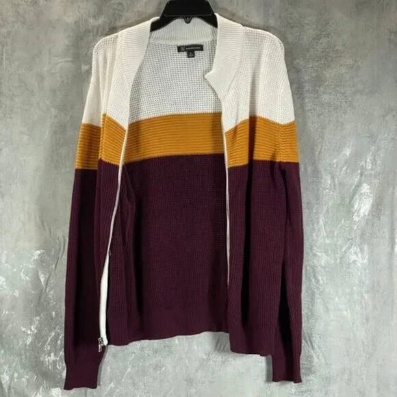 BNWT INC INTERNATIONAL CONCEPTS Men's Port Color blocked Full-Zip Sweater XXL - Picture 4 of 8